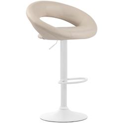 CLP Tabouret de bar Olinda en similicuir Crème/Blanc - beige polyester 315778_0