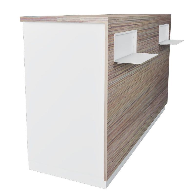 Comptoir Minimaliste DP finition bambou et blanc L172xP58xH100cm_0