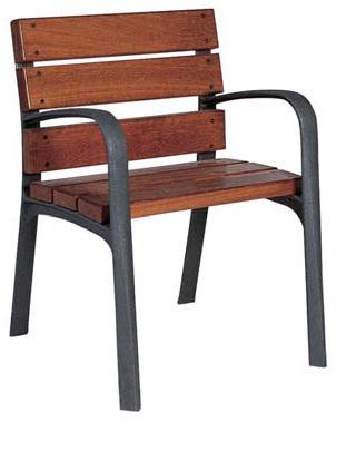FAUTEUIL EN BOIS EXOTIQUE ET FONTE 