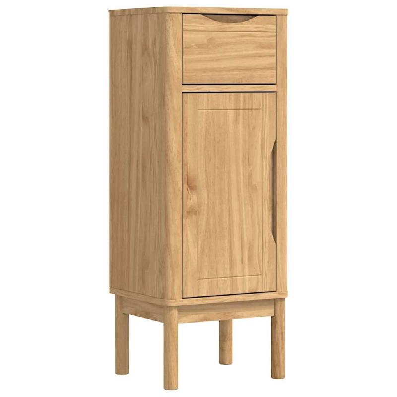 Helloshop26 - Armoire de salle de bain moderne avec étagère réglable 35 x 30 x 90 cm en pin massif marron 02_0058949 - marron Bois massif 300024086_0