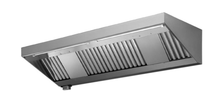 Hotte sans moteur série Master - inox 430 - 2400x1100 mm - idéale pour cuisines à plafonds bas_0