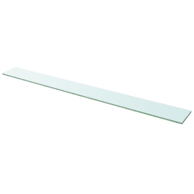 Panneau d'étagère en verre trempé transparent 110 x 12 cm - Capacité 15 kg_0