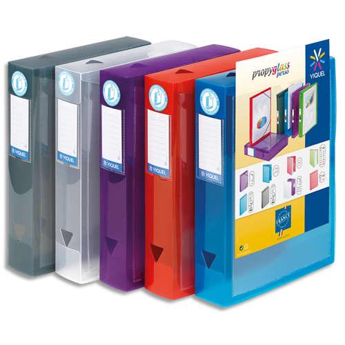Viquel boîte de classement personnalisable propyglass dos 8cm, pp 8/10e. Coloris translucides assortis_0