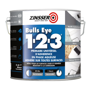 Primaire d'adhérence universel - Séchage rapide, intérieur/extérieur - Zinsser Bulls Eye 1-2-3 - Réf. AG02723_0