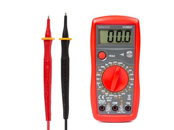 Multimètre numérique Velleman DVM857 - CAT III 600 V - 10 A - Afficheur LCD et fonctions avancées_0