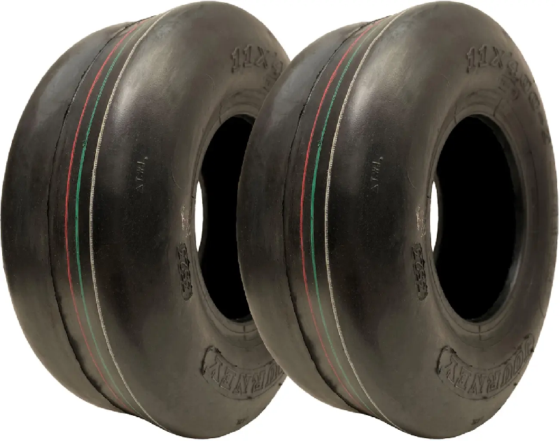 11x4.00-5 Smooth Lawnmower Slick Tyre 4ply Tubeless Wanda P607 150kgs (Set of 2)_0
