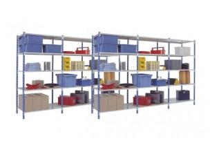 2 ensembles de rayonnage Quickstar - 5 niveaux - profondeur 366mm - charge 150kg par tablette_0
