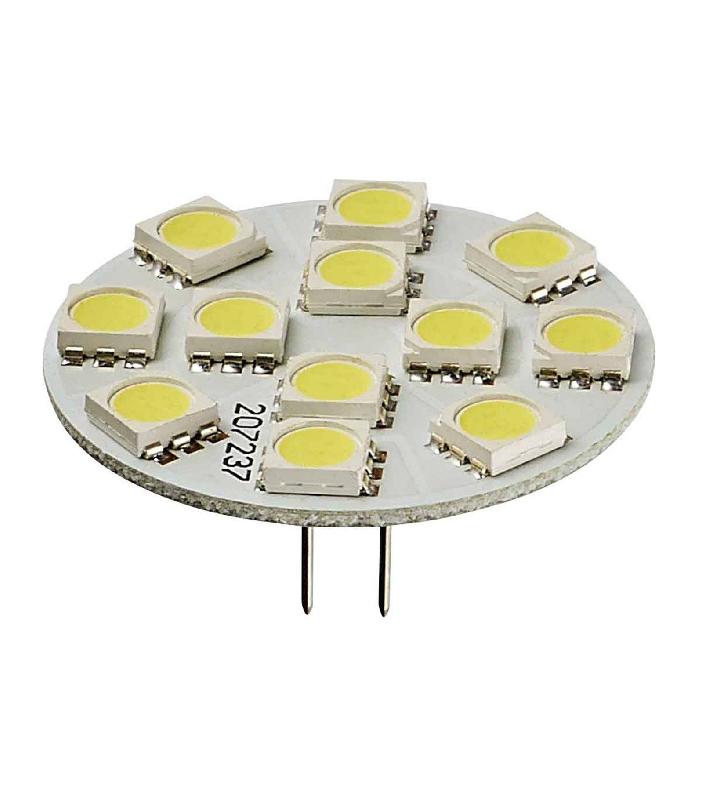 AMPOULE LED G4 BACKPIN PLAT À 12 SMD5050 2W 170LM (ÉQUIV 25W) BLANC