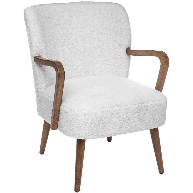 Fauteuil Muzi Atmosphera – Blanc, Velours Côtelé, XXL, Charge Max 110 Kg