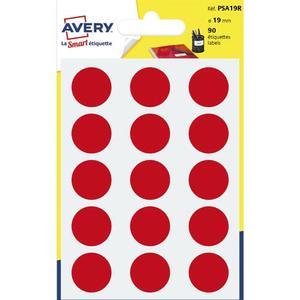 Avery sachet de 90 pastilles ø19 mm. Ecriture manuelle. Coloris rouge._0