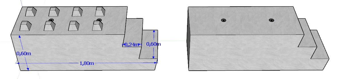 BB600x600x1800 - Bloc béton Lego avec marches - Stock Bloc - Poids 1,320 t_0
