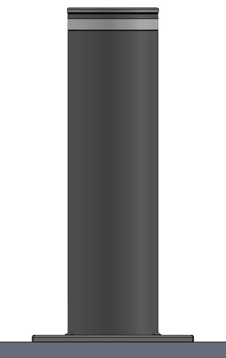 Borne escamotable automatique anti-véhicules bélier en acier - Hauteur 900 mm - Ø250 mm - Norme NFP 98-310 - Résistance certifiée par crash test_0
