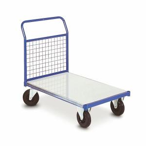 Chariot plateau galva - 1 dossier amovible grillagé - capacité 800kg_0