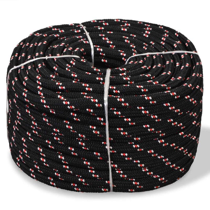 Corde de bateau en polypropylène - 6 mm - 500 m - Noir - Flottante et résistante aux intempéries 02_0003365_0