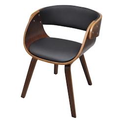 Décoshop26 - Chaise de salle à manger élégant et intemporel bois courbé marron et synthétique noir CDS020017 - marron 3001046599784_0