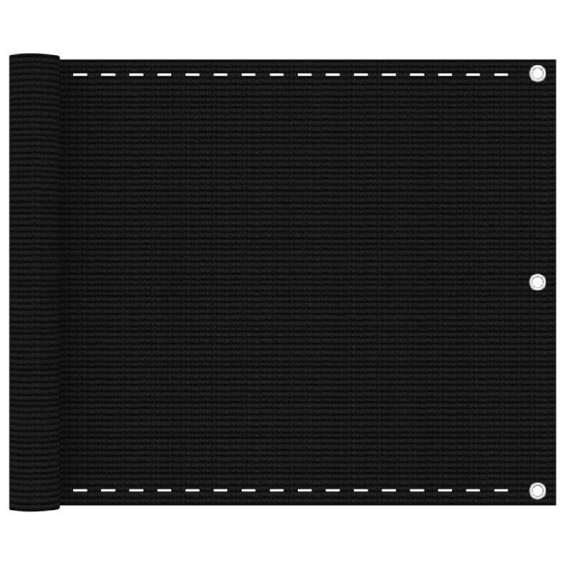 ÉCRAN DE BALCON BRISE PARE VUE PROTECTION CONFIDENTIALITÉ 75 X 600 CM PEHD NOIR 02_0010274_0