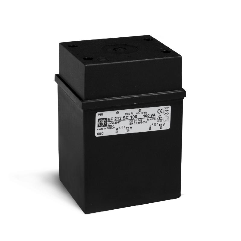 Ef 212SC100 - Transformateur monophasé de sécurité - 100 VA - IP54 - Upri 0-230V - Usec 2x 0-12V_0