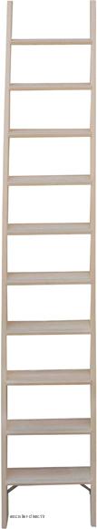 Escalier droit en bois naturel - largeur de 40 cm - marches larges de 80 mm_0