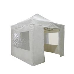 Tente pliante PRO 3x3m - Pack fenêtres 4 murs - ALU 45mm - Polyester 380g - Norme M2 - FRANCE BARNUMS - Blanc_0