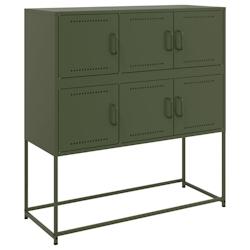 Helloshop26 - Buffet bahut commode armoire meuble de rangement organisateur cuisine salle de séjour salon olive 100,5 x 39 x 107 cm 02_0036563 - 3000_0