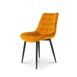 Kosmi Chaise Moderne en Tissu Velours Couleur Moutarde avec Pieds en Métal - noir 3760301697114_0