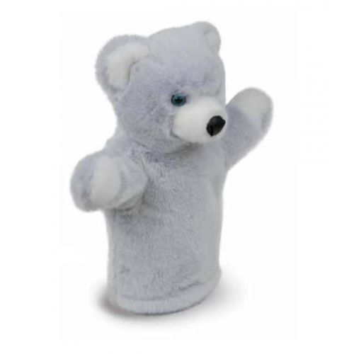 PELUCHE MARIONNETTE OURS  BLEU GIVRÉ