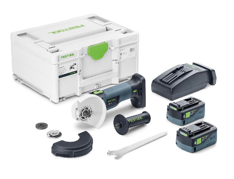 Meuleuse d’angle 18v agc 18-125 5,0 ebi-plus + 2 batteries 5ah + chargeur rapide + coffret systainer - FESTOOL - 578368 - 863881_0