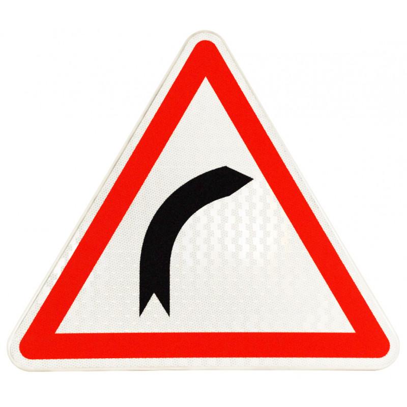 Panneau de danger A1A - Virage à droite dangereux - WP Signalisation_0