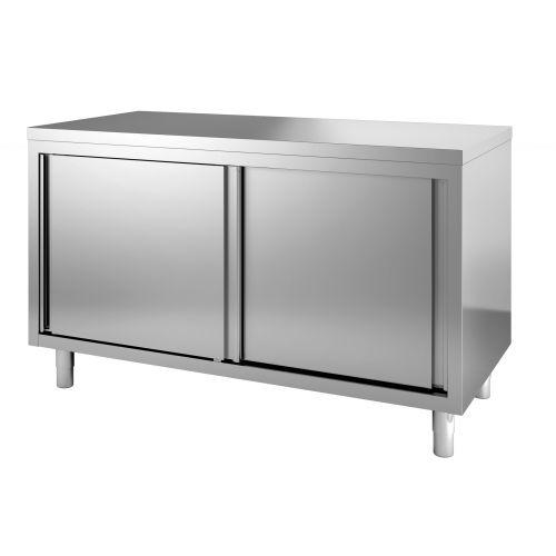 PLACARD INOX AVEC PORTES COULISSANTES - 1600 MM