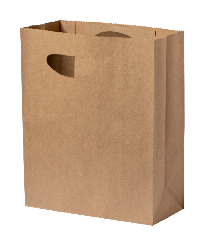 Sac en papier recyclé - avec poignées - 80 g/m² - couleur naturelle - 24 g_0