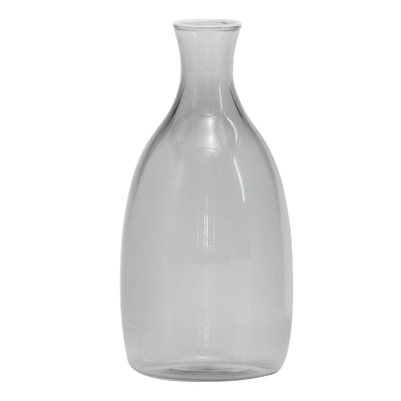 Zafferano Vase Un Fiore 150 En Verre Borosilicaté Soufflé À La Bouche, Design Élégant Couleur Grise Avec Décor Blanc, Capacité 150 Cl, Idéal P_0