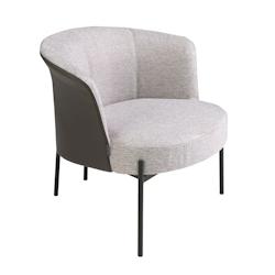 AC ANGEL CERDA Angel Cerdá Fauteuil en tissu gris et similicuir gris foncé 5109C 84 x 68 x 69 - gris textile 8435631027171_0