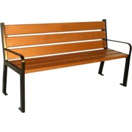 Banc public BR1 - lames recyclées en bois et acier - 3 places - plusieurs versions disponibles_0