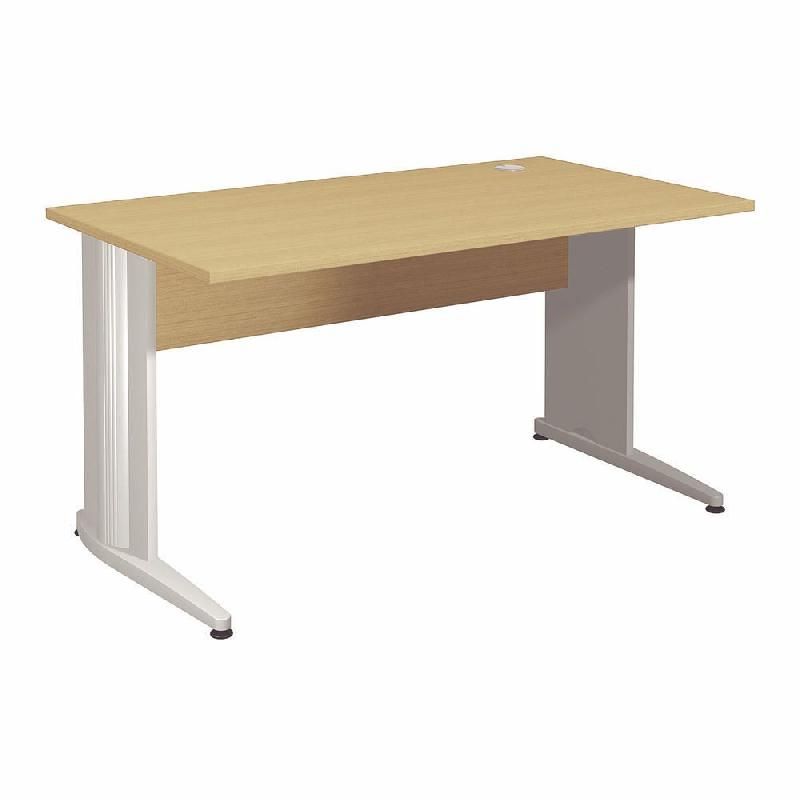 BUREAU DROIT ACTIVITY - L. 140 X P. 80 CM - PLATEAU POIRIER - PIEDS L 'BLANC'