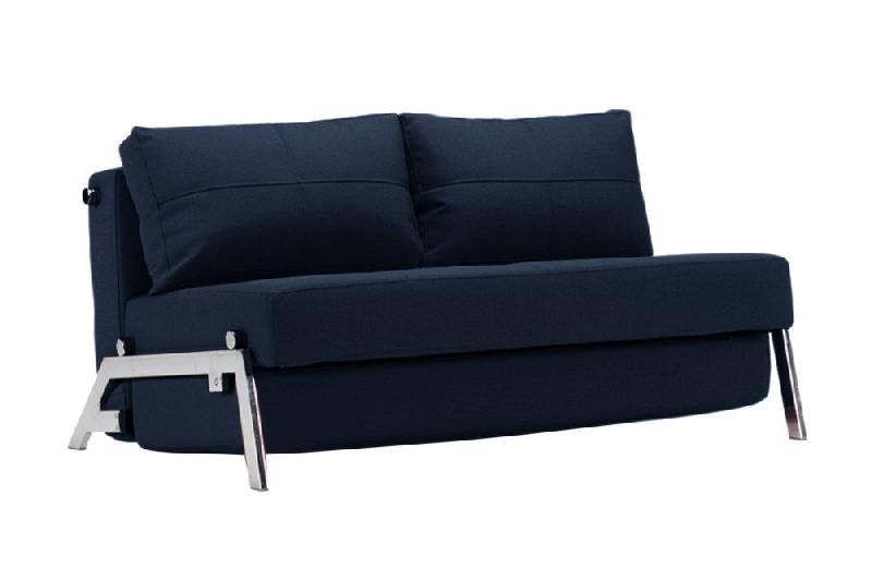Innovation Living - Canapé design convertible Cubed 02 Chrome 200x140 cm - Tissu Mixed Dance Blue_0