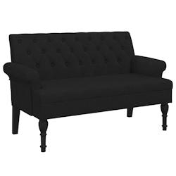 Décoshop26 - Banquette banc avec dossier capitonné et accoudoirs 120 x 62 x 75,5 cm tissu noir DEC024657 - noir 3000254828518_0
