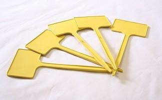 Étiquettes plastique à planter - Jaune, 125 x 75 mm, 275 mm, inclinée - pour pépinières, jardins, et expérimentation agricole_0