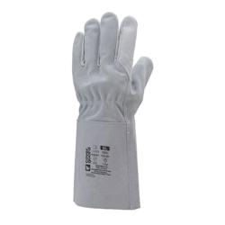 Coverguard - Gants de soudeur en cuir croûte de bovin antistatiques avec manchette de 15cm - EUROWELD 200 - Pack de 10 - Gris Taille 10_0