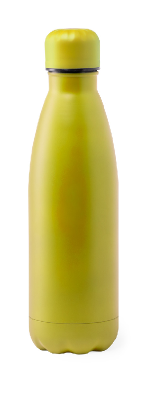 Gourde de sport - acier inoxydable - 790 ml - couleur jaune - livrée en boîte cadeau_0