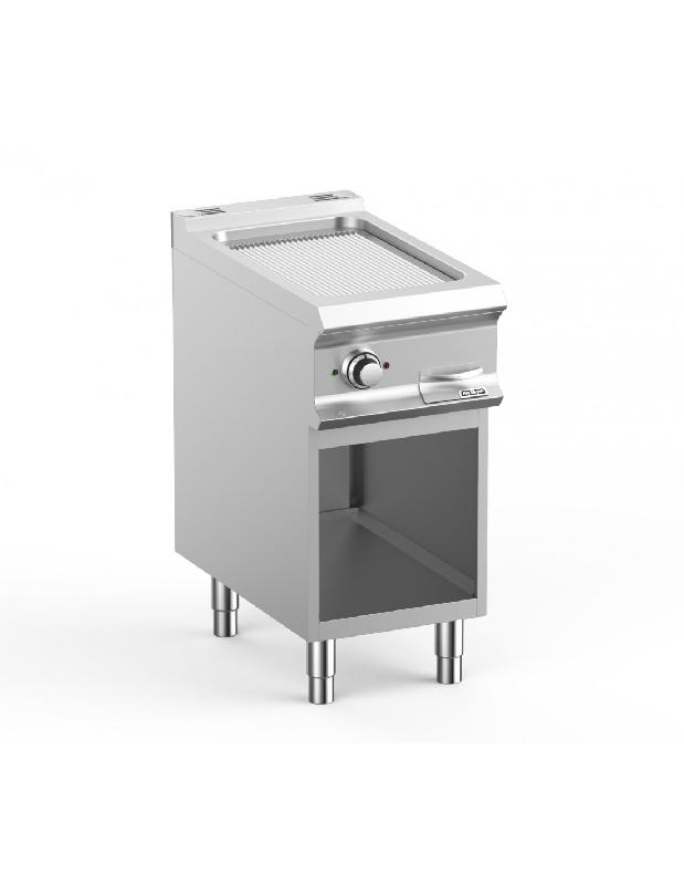 Grillade électrique rainurée chrome sur placard ouvert - Plaque en acier inoxydable AISI 304 - Norme IPX5 - Référence FTBE74ARC_0