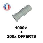 Injecteur / cheville blanc Ø9.5 mm - 1000+200 offerts - avec bille anti-retour pour injection optimale_0