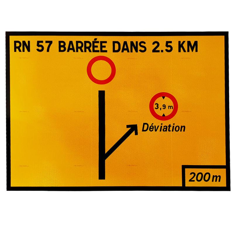 Panneau de voirie temporaire KD42A ex1 - Déviation - présignalisation pour carrefours complexes_0