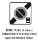 Panneau routier B50c - Sortie de zone à stationnement unilatéral avec contrôle par disque_0