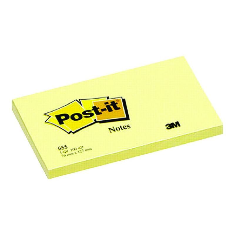 POST-IT® NOTES REPOSITIONNABLES UNI- 76 X 127 MM - COULEUR JAUNE