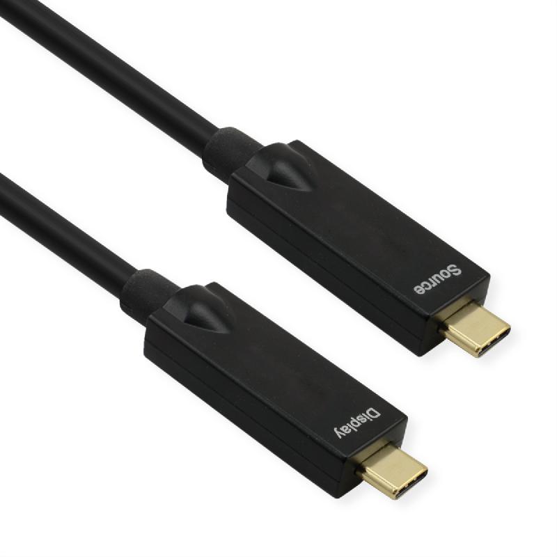 ROLINE Câble USB 3.2 Gen 2, AOC, C-C, M/M, 10Gbit/s, 4K60Hz, PD (Power Delivery) 60W, noir, 10 m_0