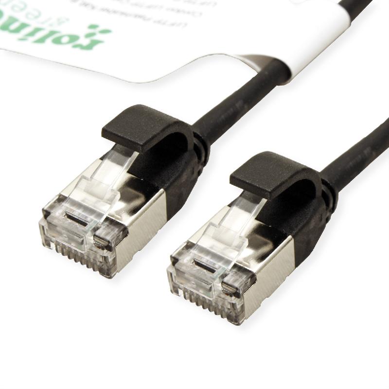 ROLINE GREEN Cordon DataCenter U/FTP Cat.6A (Classe EA), LSOH, slim, noir, 1,5 m_0