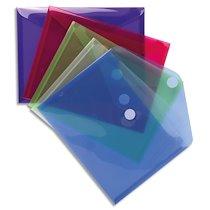 SACHET DE 5 MINI POCHETTES-ENVELOPPES POLYPROPYLÈNE - A5 - COULEURS ASSORTIES - LOT DE 4