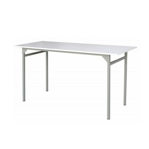 Table pliante pour collectivité - plateau mélaminé blanc - piètement métallique carré 25x25 mm - 1500x600x800 mm - 23 kg - 11581297_0