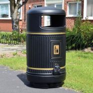 Topsy Royale - Poubelle publique Glasdon - 120 litres, Durapol, Anti-vandalisme_0