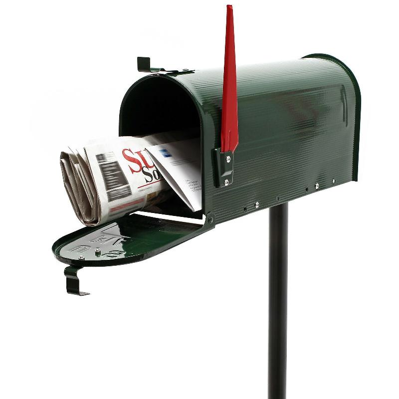 US MAILBOX BOITE AUX LETTRES DESIGN AMÉRICAIN VERT PIED DE SUPPORT COURRIER 16_0000337_0